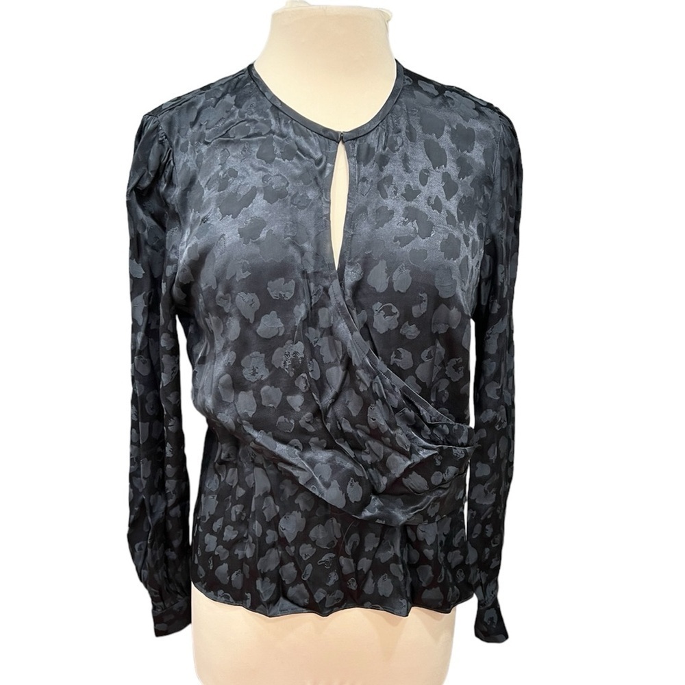 Parker Faux Wrap Front Leopard Print Blouse - Medium